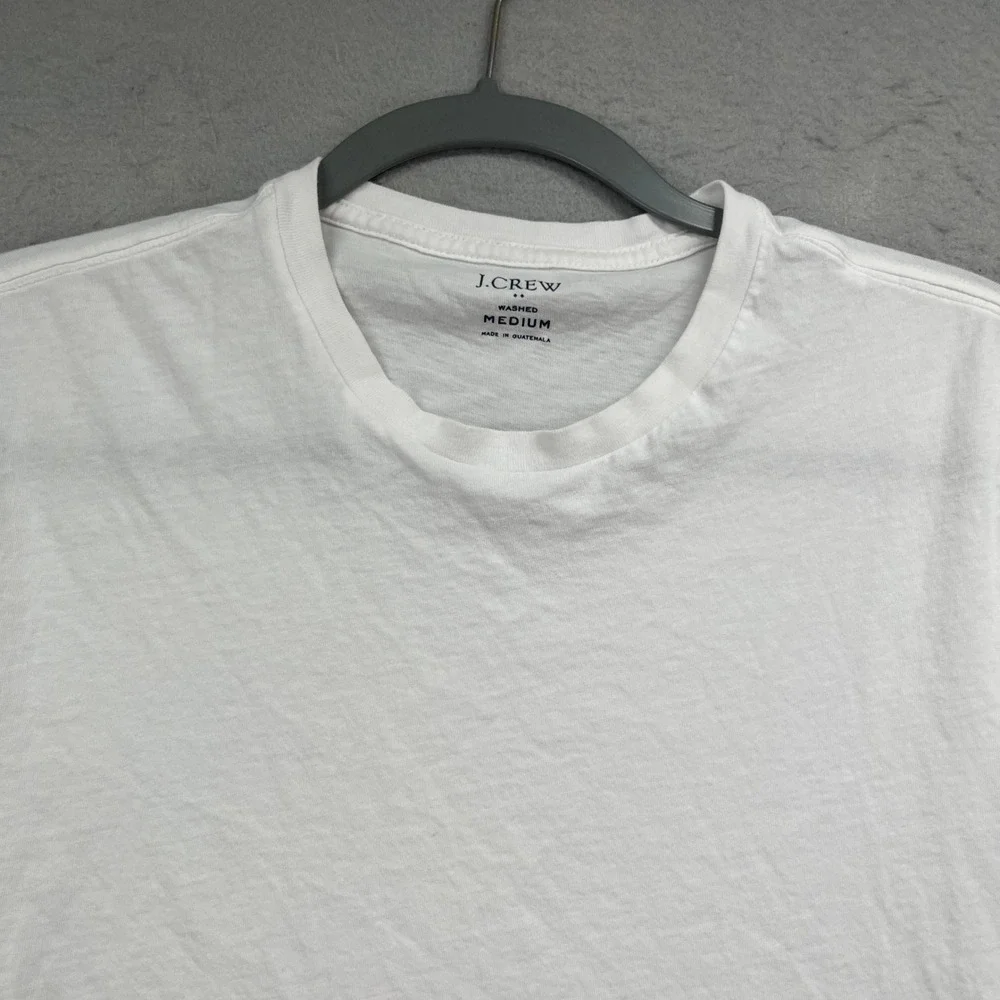 J.Crew T-Shirt Men's Size M White Washed Cotton V-Neck Casual Minimalist Tee
